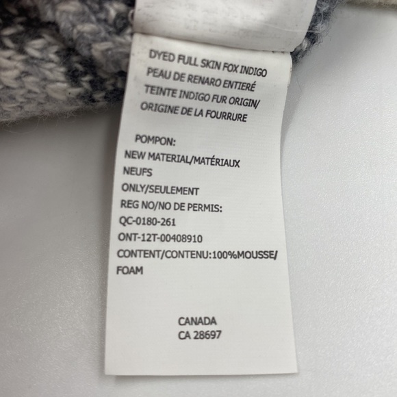 White Knit Hat Sparkle Sunglasses Fox Black and Grey Pom Pom - Picture 10 of 11